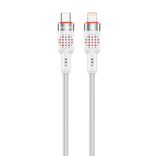 PORODO USB-C TO LIGHTNING ALUMINIUM BRAIDED CABLE 1.2M