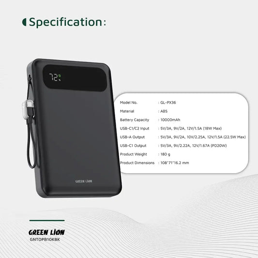 Green lion toledo 20.000mah power bank