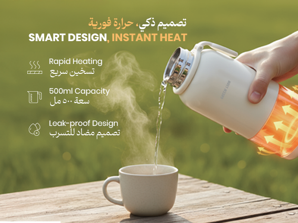 Boilix Portable Electric Kettle & Milk Warmer 500ml – 10400mAh