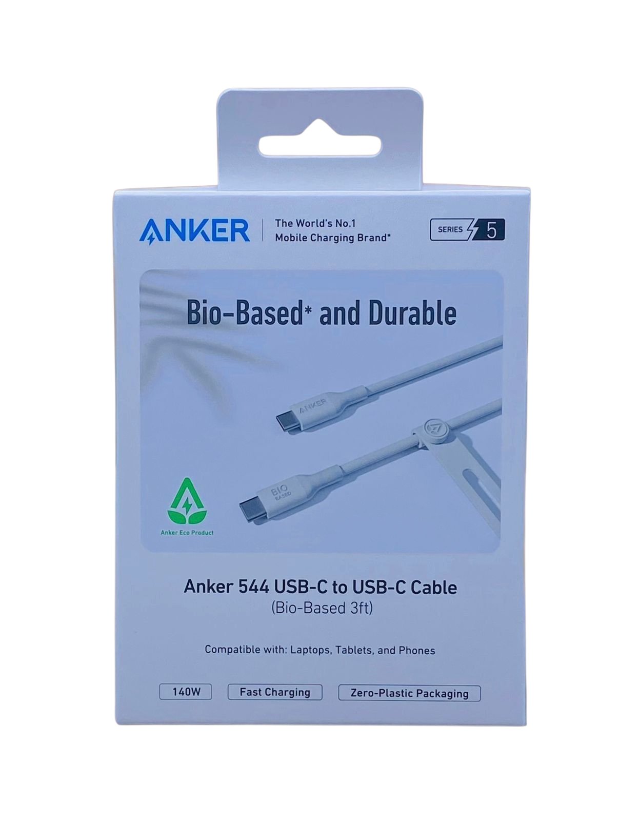 ANKER
Anker 543 USB-C to -C Cable - Bio-Based 3ft, White |