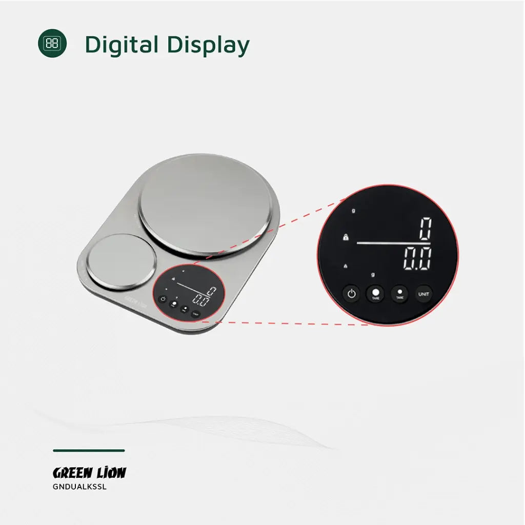 Green Lion Dual Kitchen Scale - Silver