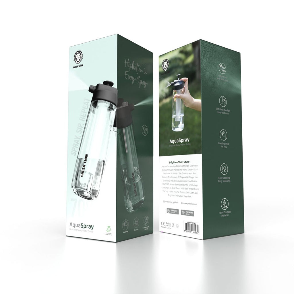 Green Lion Spray Water Bottle