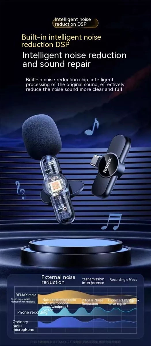 Remax K09 Ryusic Series One-to-One Live Stream Wireless Microphone- lighteng