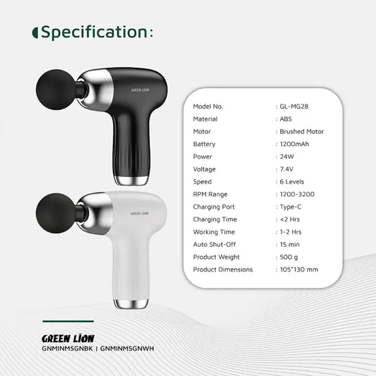 Green Lion Mini Massage Gun 6 Speed Levels