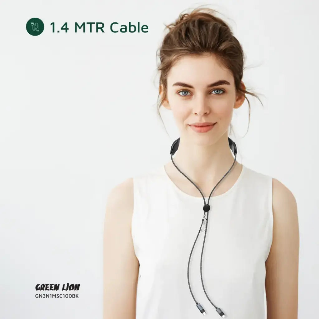 Green Lion 3 in 1 Massager Cable PD 100W - Black
