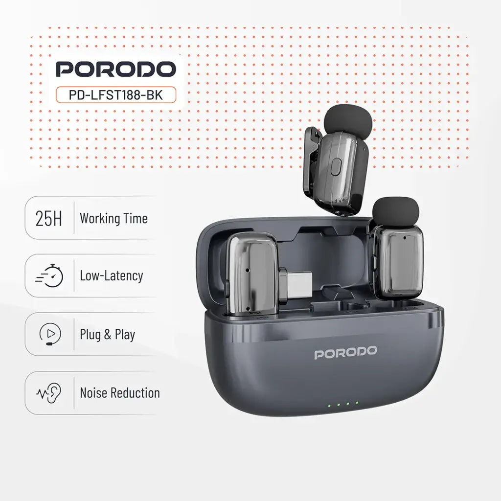 Porodo Wireless Lavalier Microphones