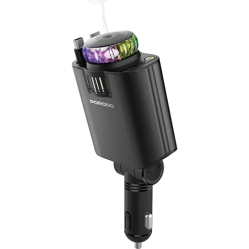 Porodo Aromaglow 120W Fast Car Charger with Aromatherapy Diffuser