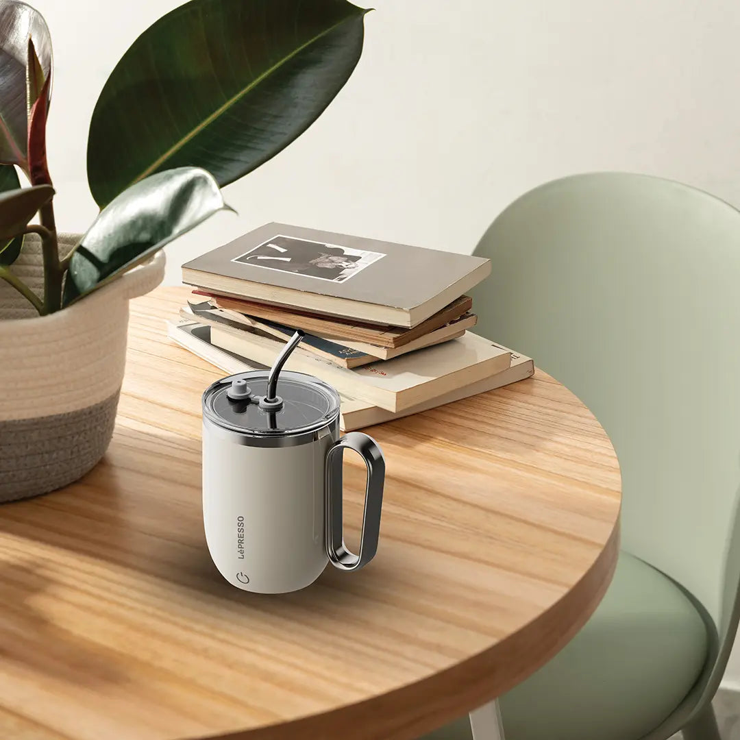 Lepresso Sip Spin Magnetic Auto Stirring Mug with Touch Button