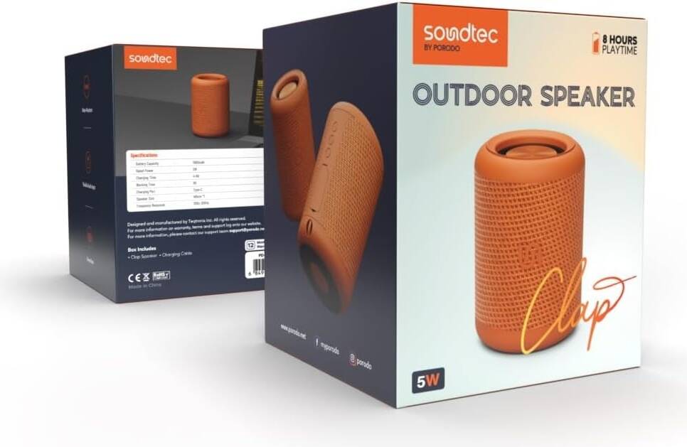 porodo soundtec clap outdoor waterproof speaker