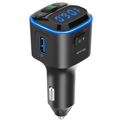 Green Lion FM Transmitter Dual-Port Car Charger - Black