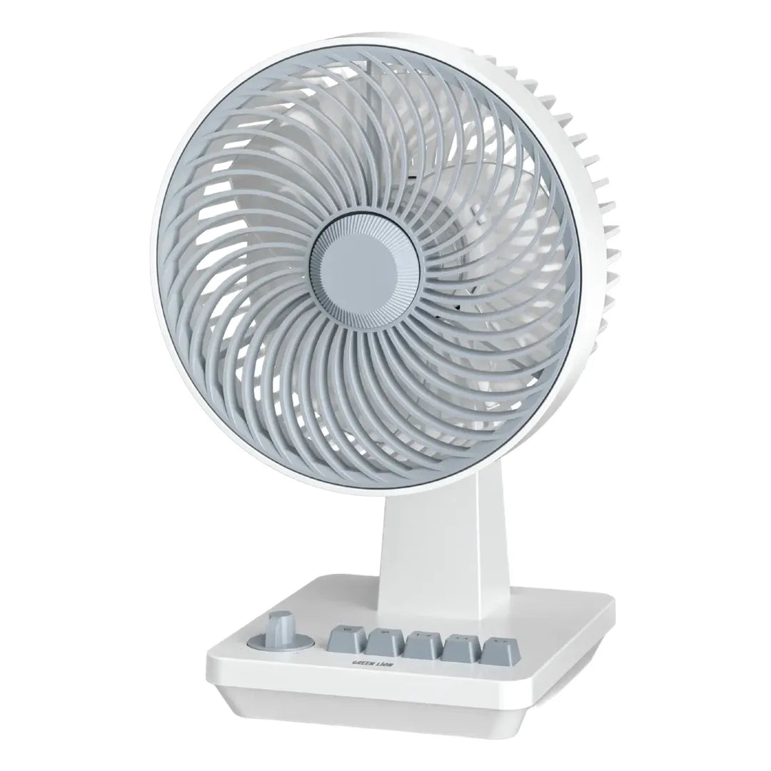 Green Lion 8" Desktop Fan Rechargeable - White