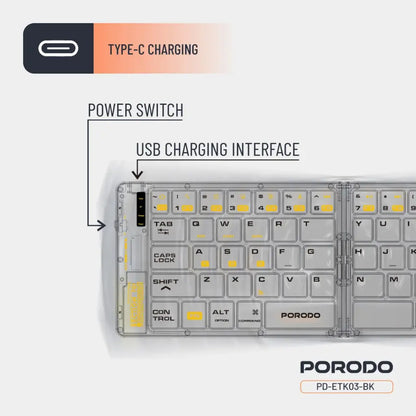 Porodo Crystal Shell Wireless Keyboard