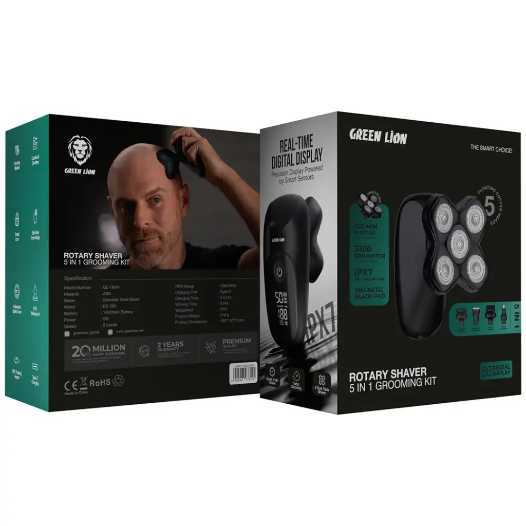 Green Lion Rotary Shaver 5-In-1 Grooming Kit