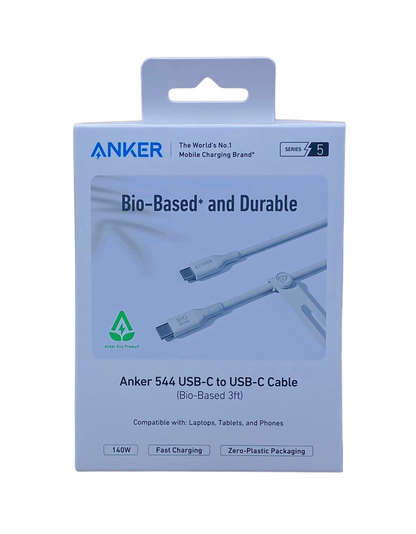 ANKER
Anker 543 USB-C to -C Cable - Bio-Based 3ft, White |