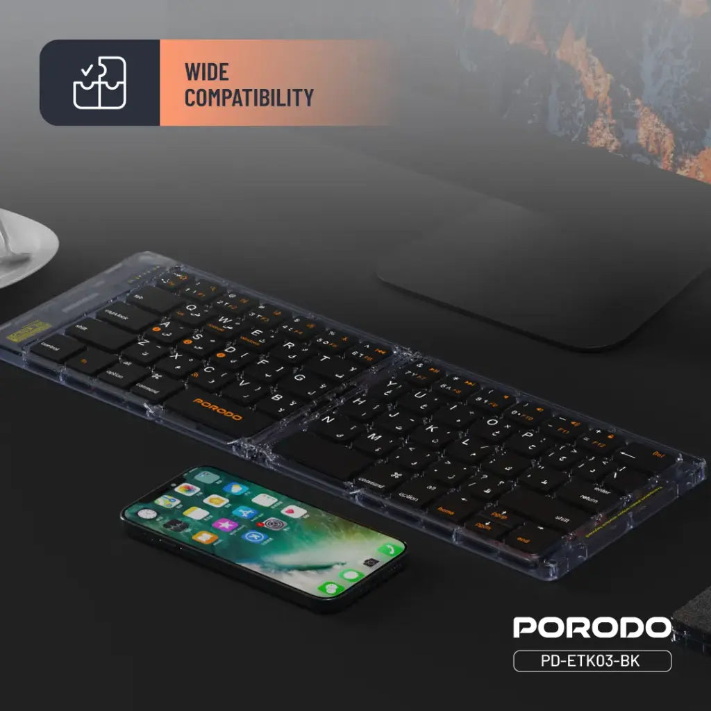 Porodo Crystal Shell Wireless Keyboard