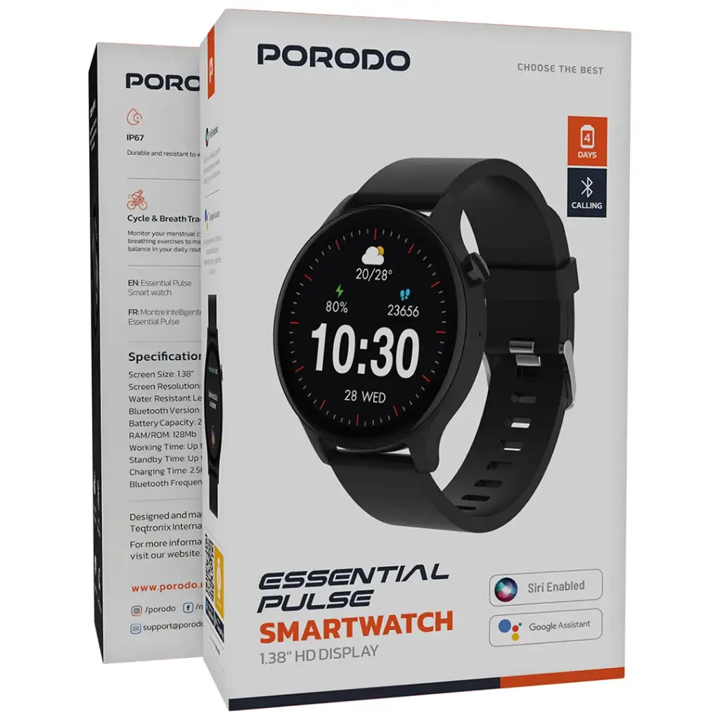 Porodo Essential Pulse Smart Watch 1.38"