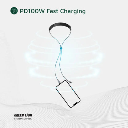 Green Lion 3 in 1 Massager Cable PD 100W - Black