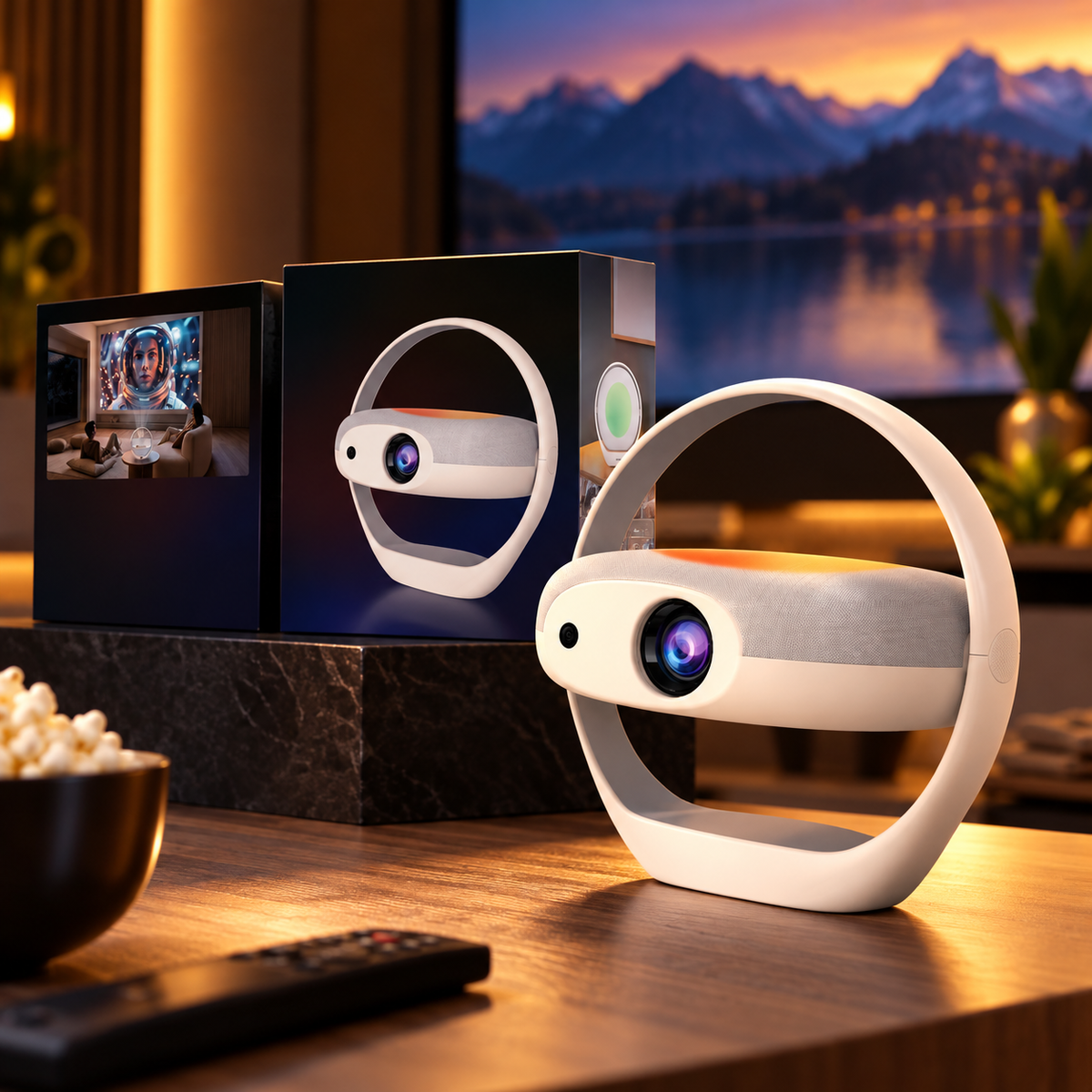 Green Lion Saturn Smart Portable Projector – 720P Android 14