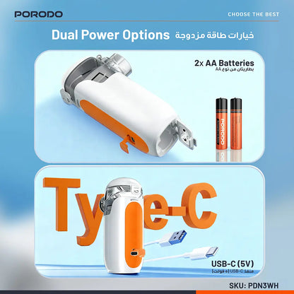 Porodo LiveOn Portable Rechargeable Nebulizer - White