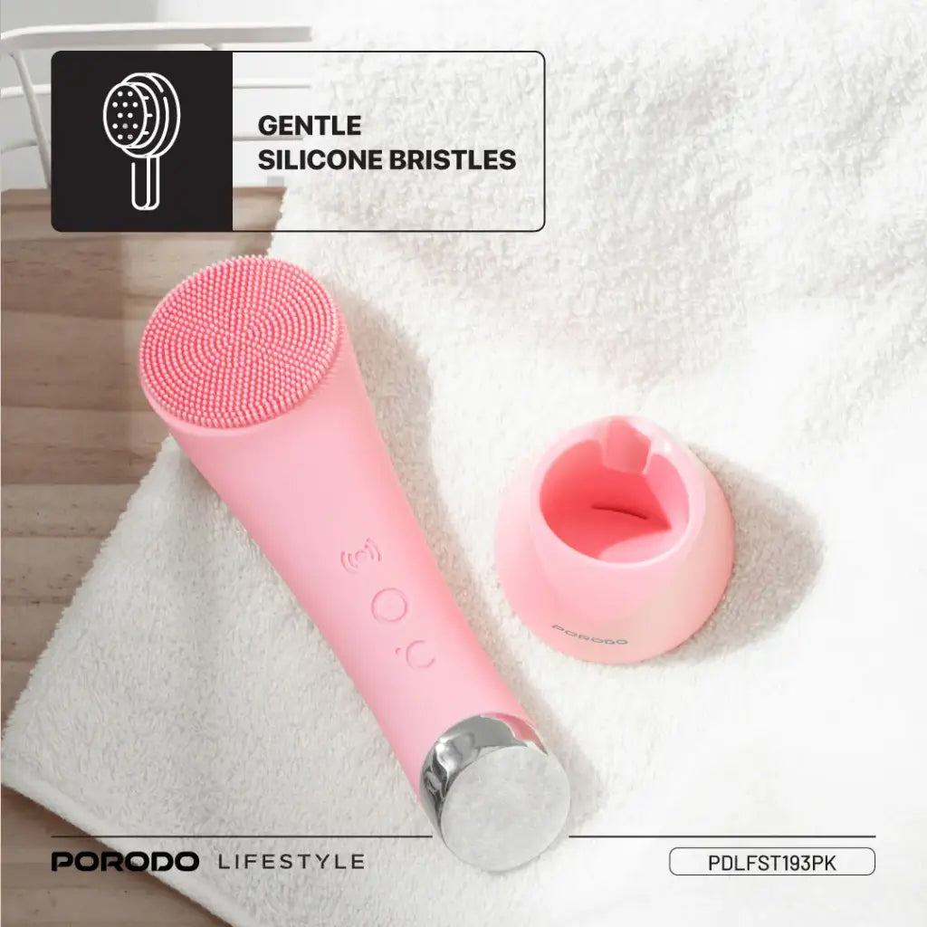 Porodo Lifestyle Sonic Vibration Facial Cleansing Brush - Pink