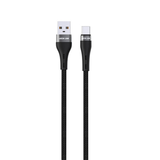 Green Lion USB-A to USB-C Braided Cable - Black