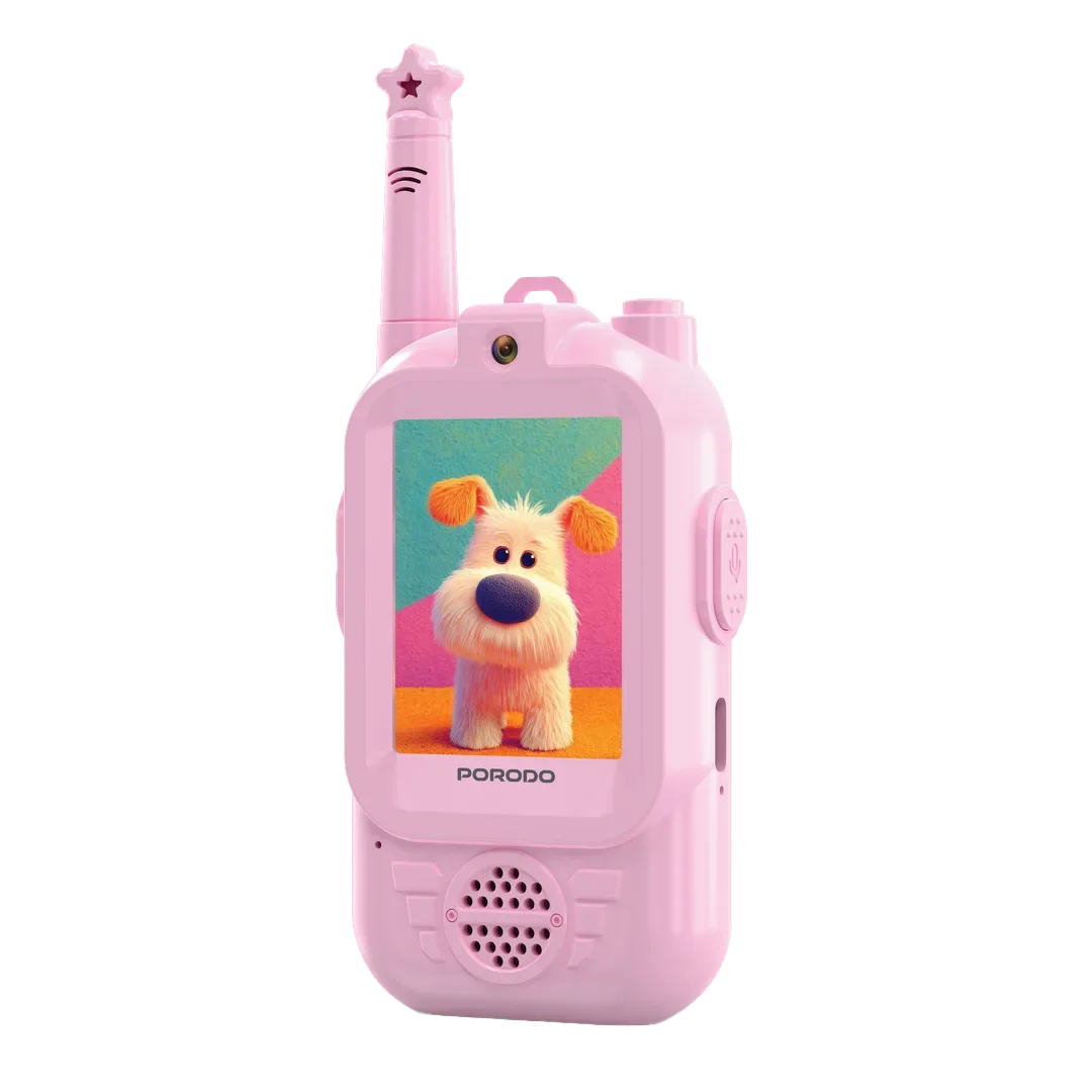 Porodo Piko Piko Rechargeable Video Walkie-Talkie - Pink & Blue