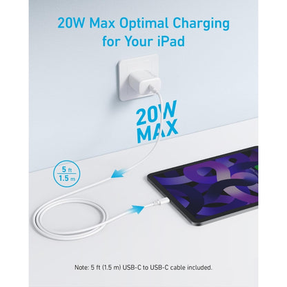 Anker 20W USB-C Fast Wall Charger – Compact, Safe, and Quick Charging for iPhone and iPad
