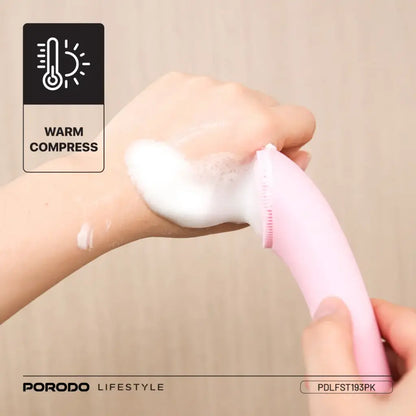Porodo Lifestyle Sonic Vibration Facial Cleansing Brush - Pink