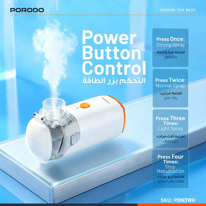 Porodo LiveOn Portable Rechargeable Nebulizer - White