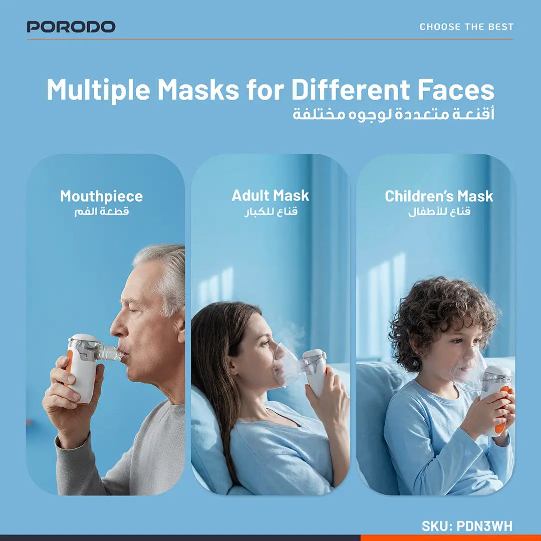 Porodo LiveOn Portable Rechargeable Nebulizer - White