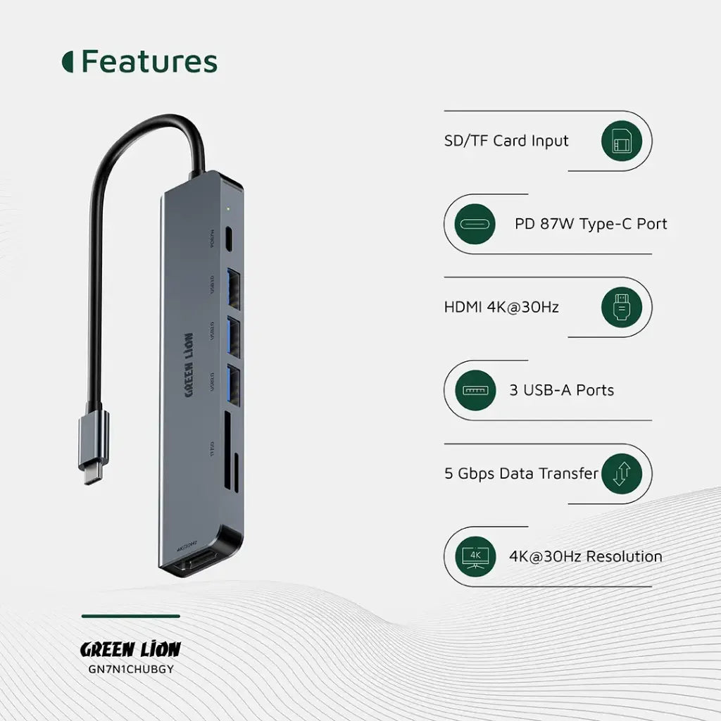 Green Lion 7-in-1 USB-C Hub