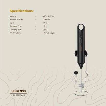 LePresso 3 In 1 Frother - Black