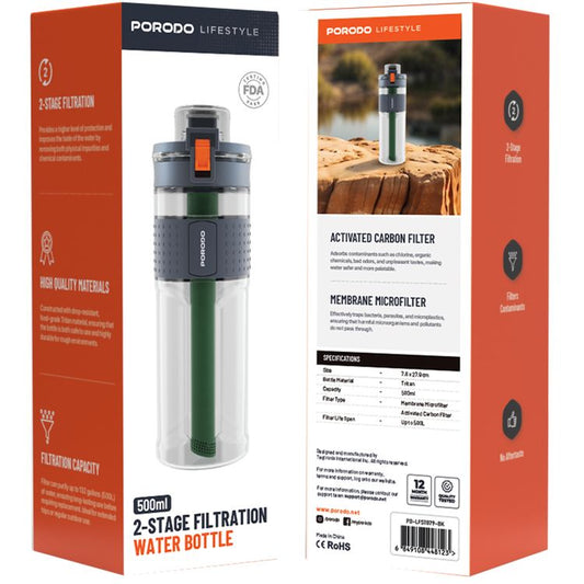 Porodo Lifestyle 2-Stage Filtration Water Bottle
