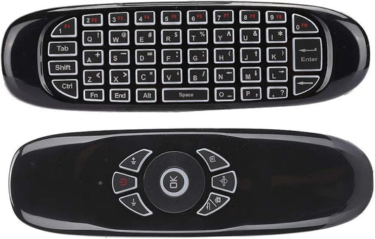 Air Mouse Remote Contro Black C120 USB 2.4G Motion Sensor Air Fly Remote Mouse Keyboard with Colorful Backlight