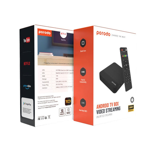 Porodo Android TV Box Video Streaming -