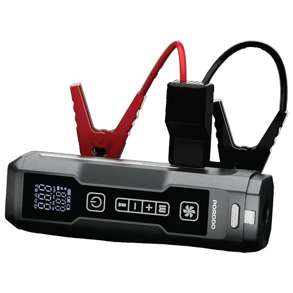 Porodo Ignatov Jump Starter & Air Pump with Handheld Vacuum & USB-C Recharge - Black