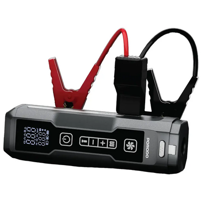 Porodo Ignatov Jump Starter & Air Pump with Handheld Vacuum & USB-C Recharge - Black