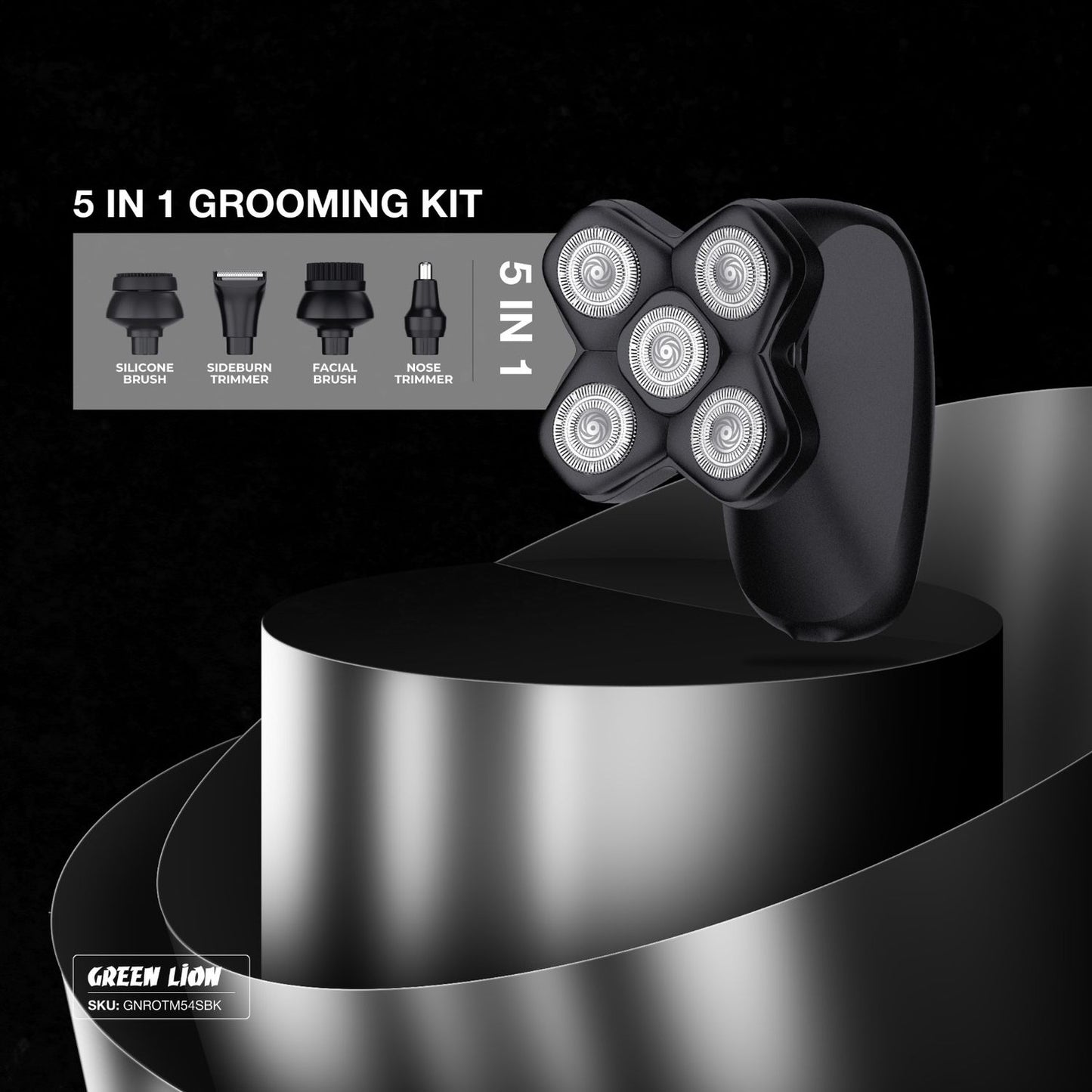 Green Lion Rotary Shaver 5-In-1 Grooming Kit