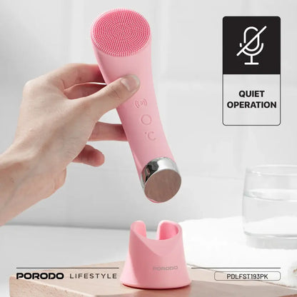 Porodo Lifestyle Sonic Vibration Facial Cleansing Brush - Pink