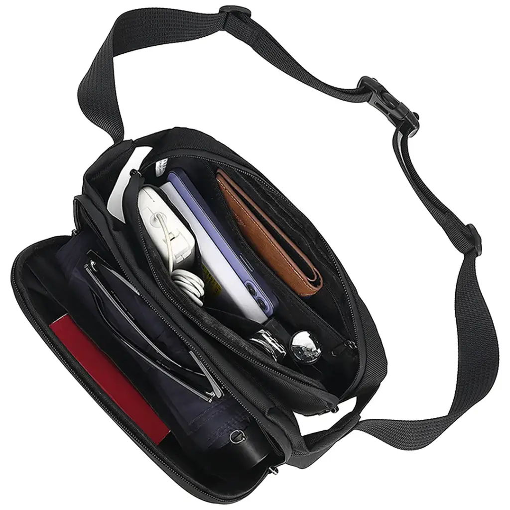 Green Lion Cleveland Travel Cross Body Bag - Black