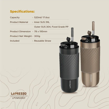 Lepresso Thermal Tumbler With Infusion Filter