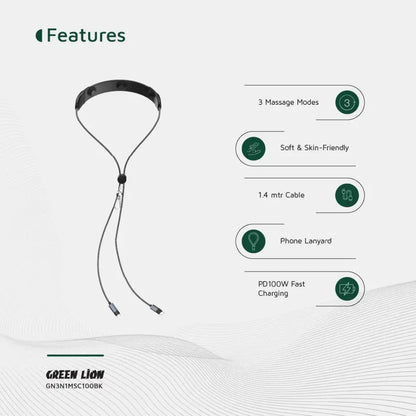 Green Lion 3 in 1 Massager Cable PD 100W - Black