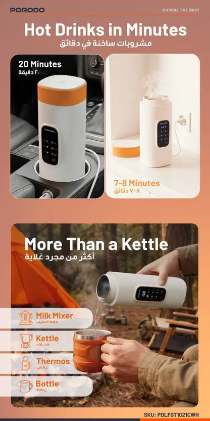 Portable Electric Kettle & Milk Warmer 450ml – 100°C