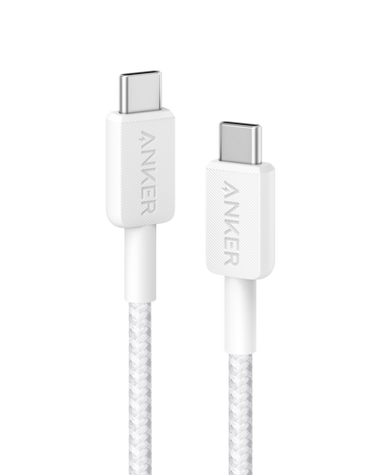 Anker 322 USB-C to USB-C Cable (3ft Braided) - White