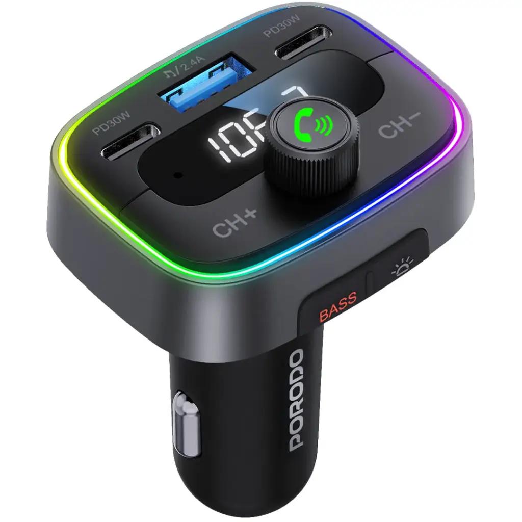 Porodo Smart Car Charger FM Transmitter