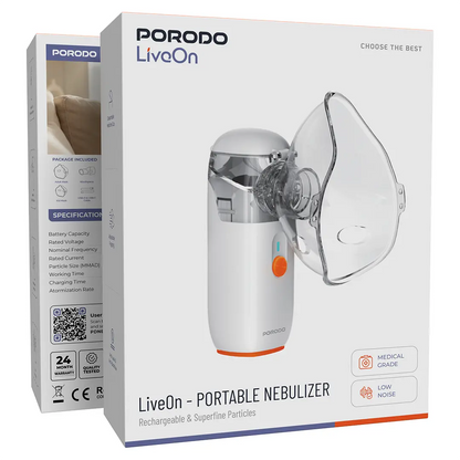 Porodo LiveOn Portable Rechargeable Nebulizer - White