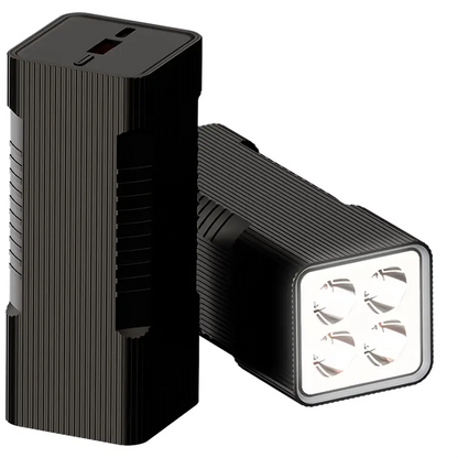 Porodo Lumera 10000mAh Power Bank with Built-In Flashlight - Black